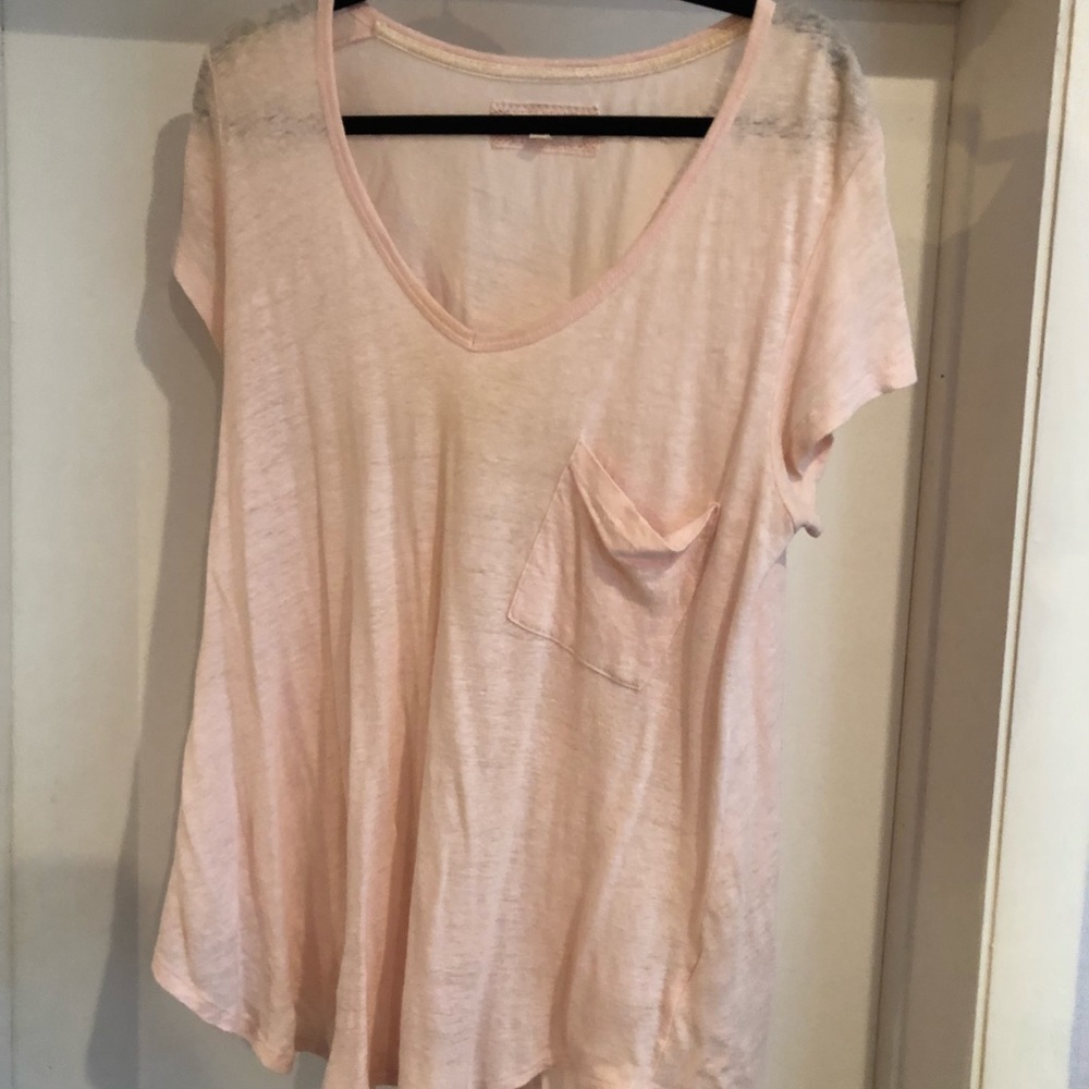 Long flowy pink pocket t from Anthropologie
